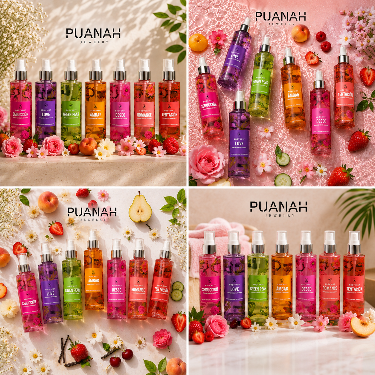 Mist Corporal de Uso Diario - Colección de Brumas Corporales con Fragancias Frescas Dulces y Florales para Cada Momento del Día