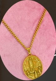 Medallón Virgen de Fátima - Acero Inoxidable