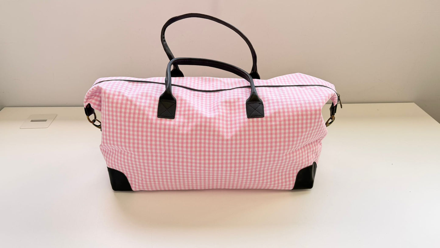 Bolso de Viaje Grande Vichy Unisex - Piel y Lona