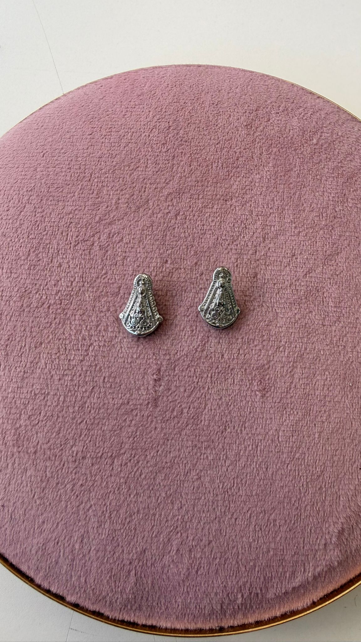 Pendientes Pequeños de la Virgen del Rocío - Acero Inoxidable