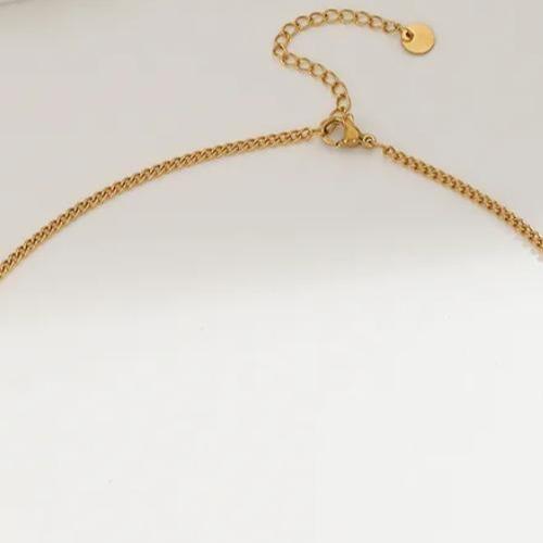 Conjunto Ojo de Tigre en Dorado Pendientes y Collar - Acero Inoxidable
