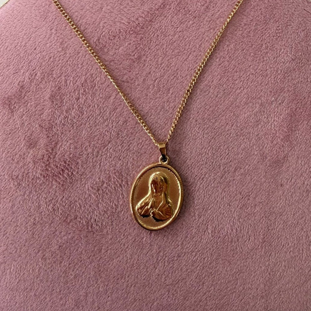 Medalla Virgen María - Acero Inoxidable