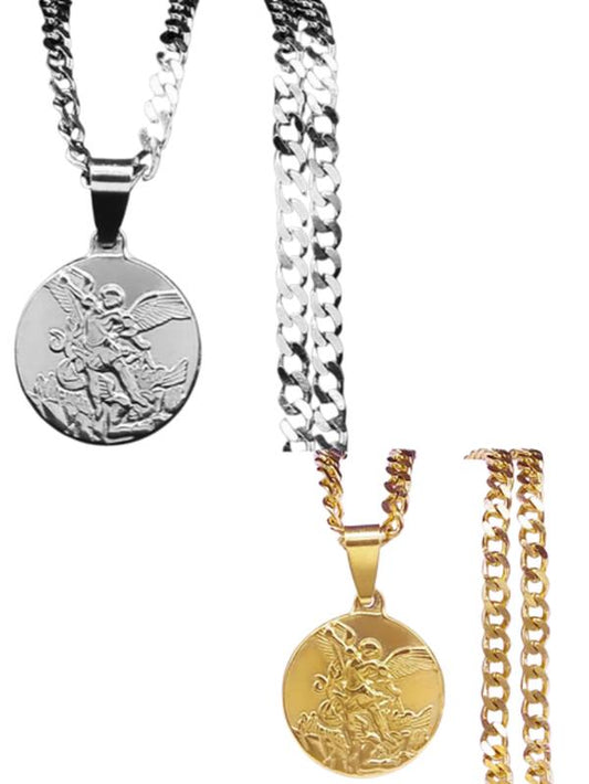 Collar Arcángel San Miguel En 2 Colores