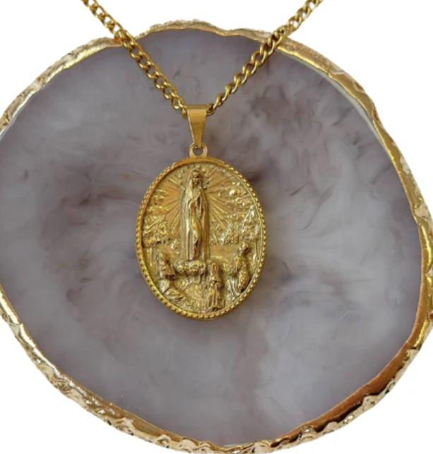 Medallón Virgen de Fátima, Amparo, Paz y Esperanza