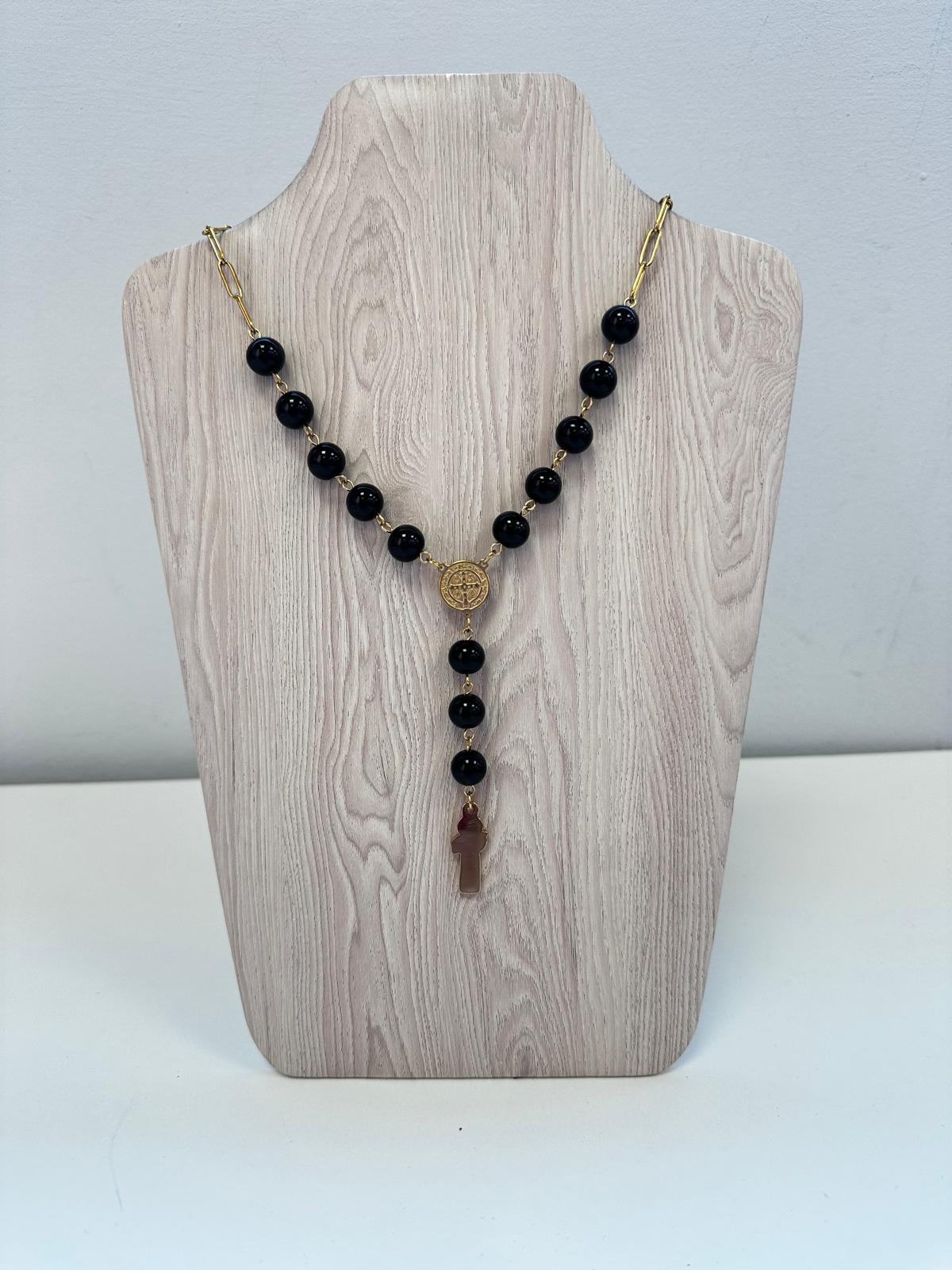 Rosario de Piedras de Colores Dorado - Acero Inoxidable