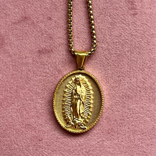 Medallón Virgen de Guadalupe - Acero Inoxidable