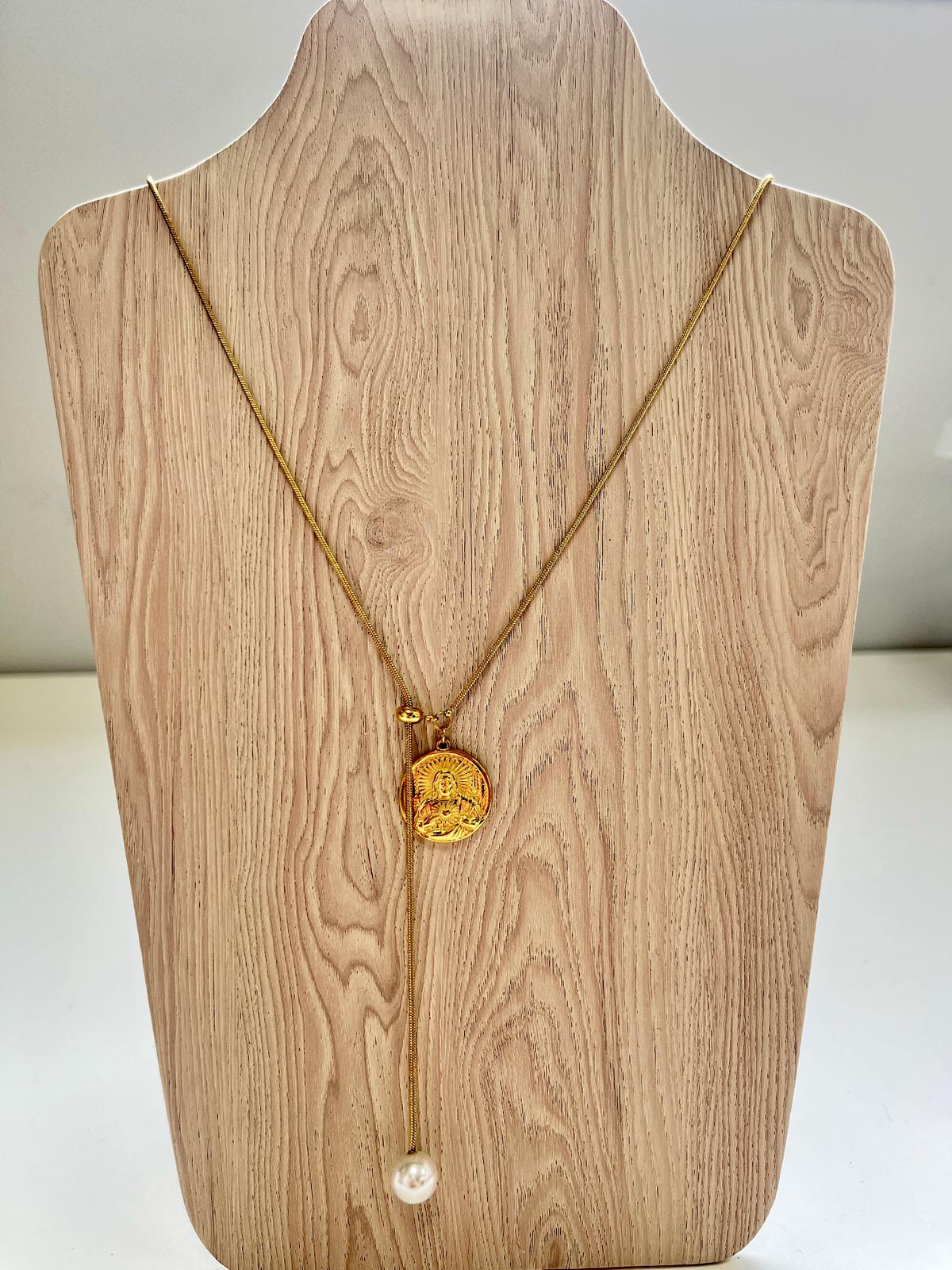 Medalla Sagrado Corazón con Perla