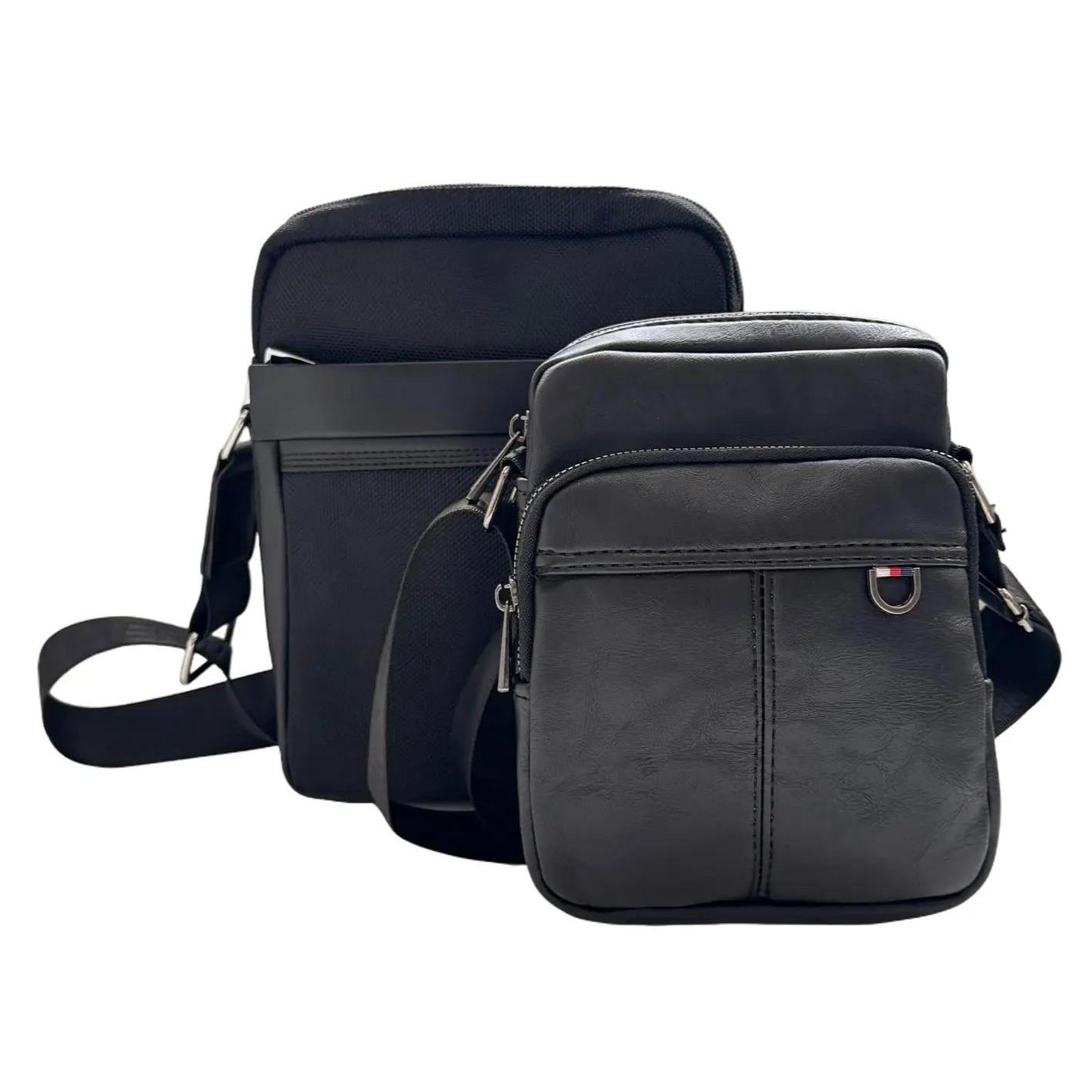 Bolso de Hombre Bandolera en Color Negro con Asa Regulable