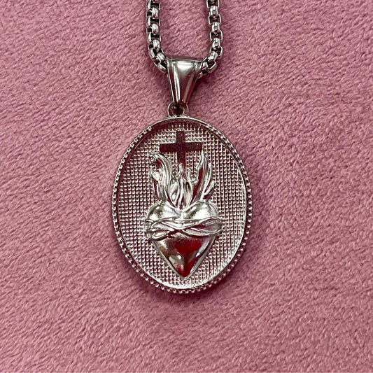 Medallón Sagrado Corazón - Acero Inoxidable