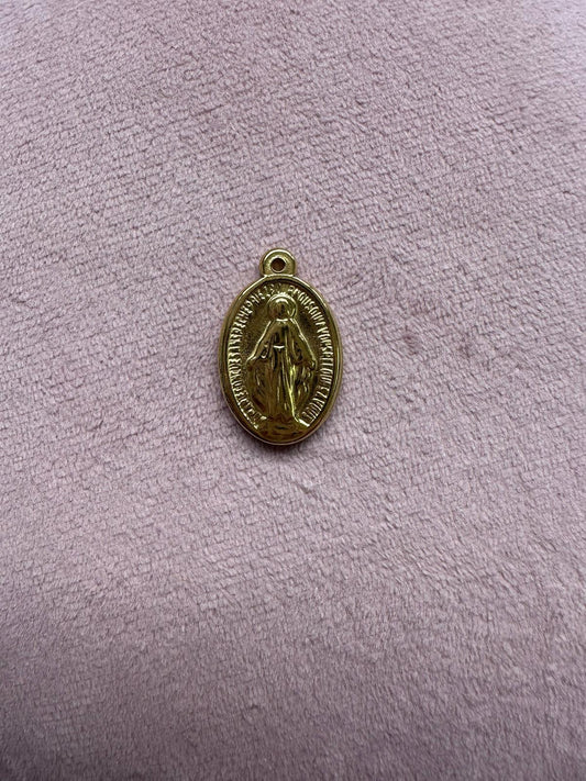 Medalla de la Milagrosa Dorada con cadena incluida - Acero Inoxidable