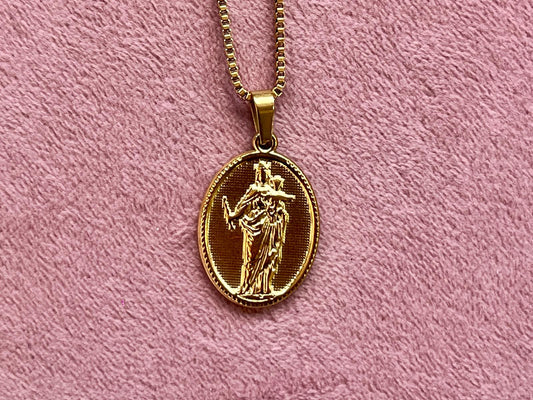 Medallón Virgen Milagrosa – Fe, Protección y Milagrosa (Acero Dorado)