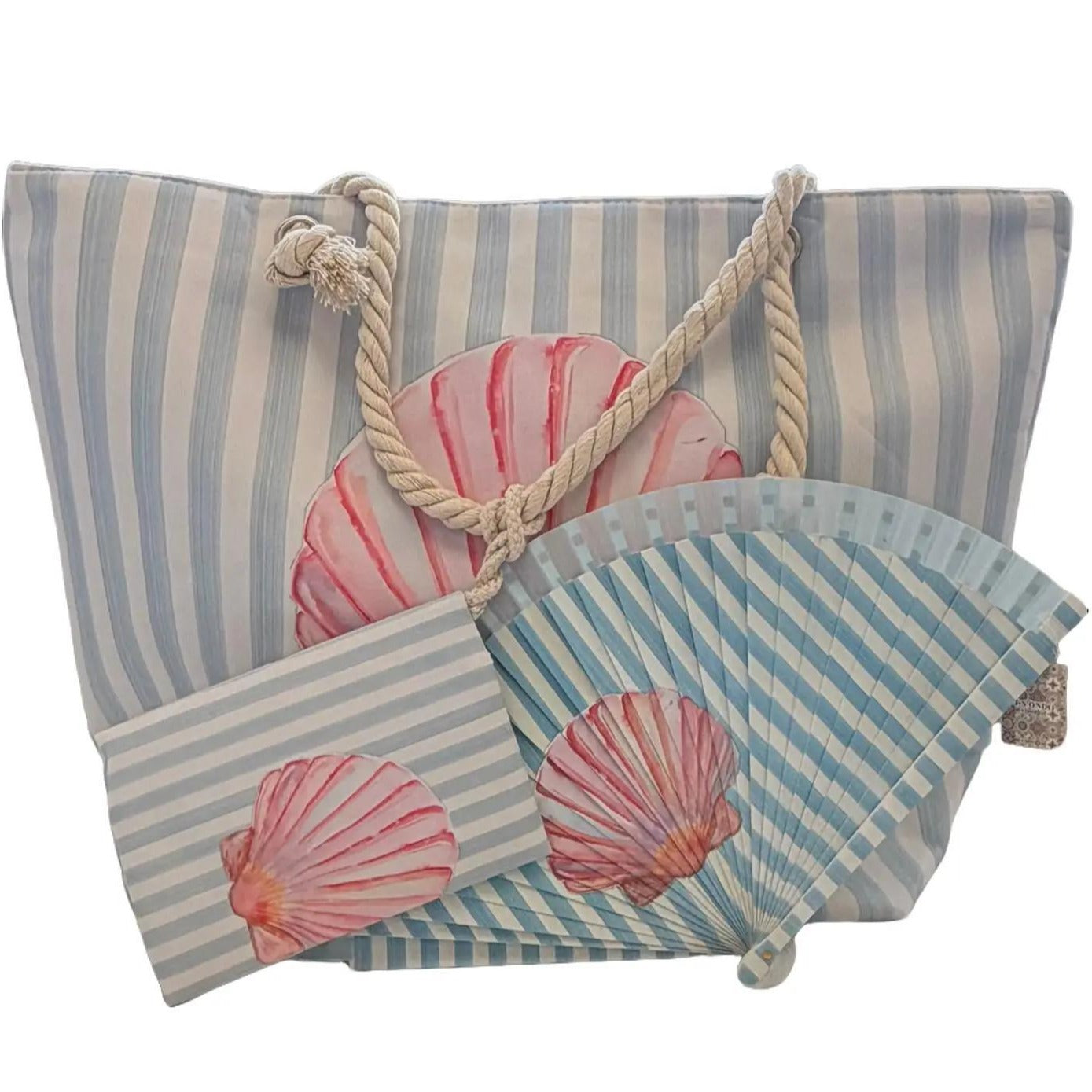Conjunto Océano - Bolso y Abanico en Varios Diseños - Ideal Para Verano