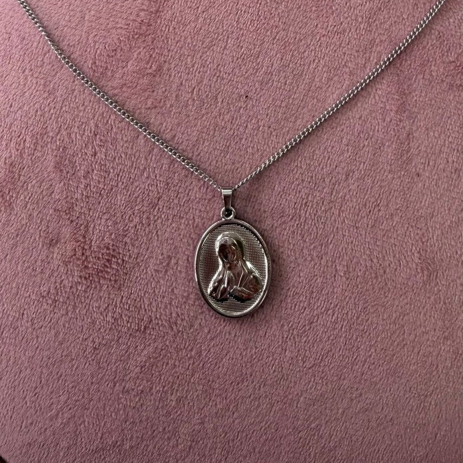 Medalla Virgen María - Acero Inoxidable