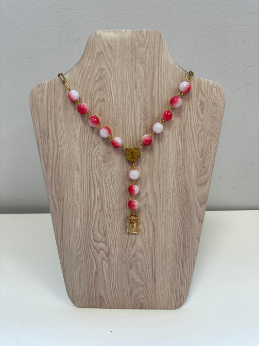 Rosario de Piedras de Colores Dorado - Acero Inoxidable