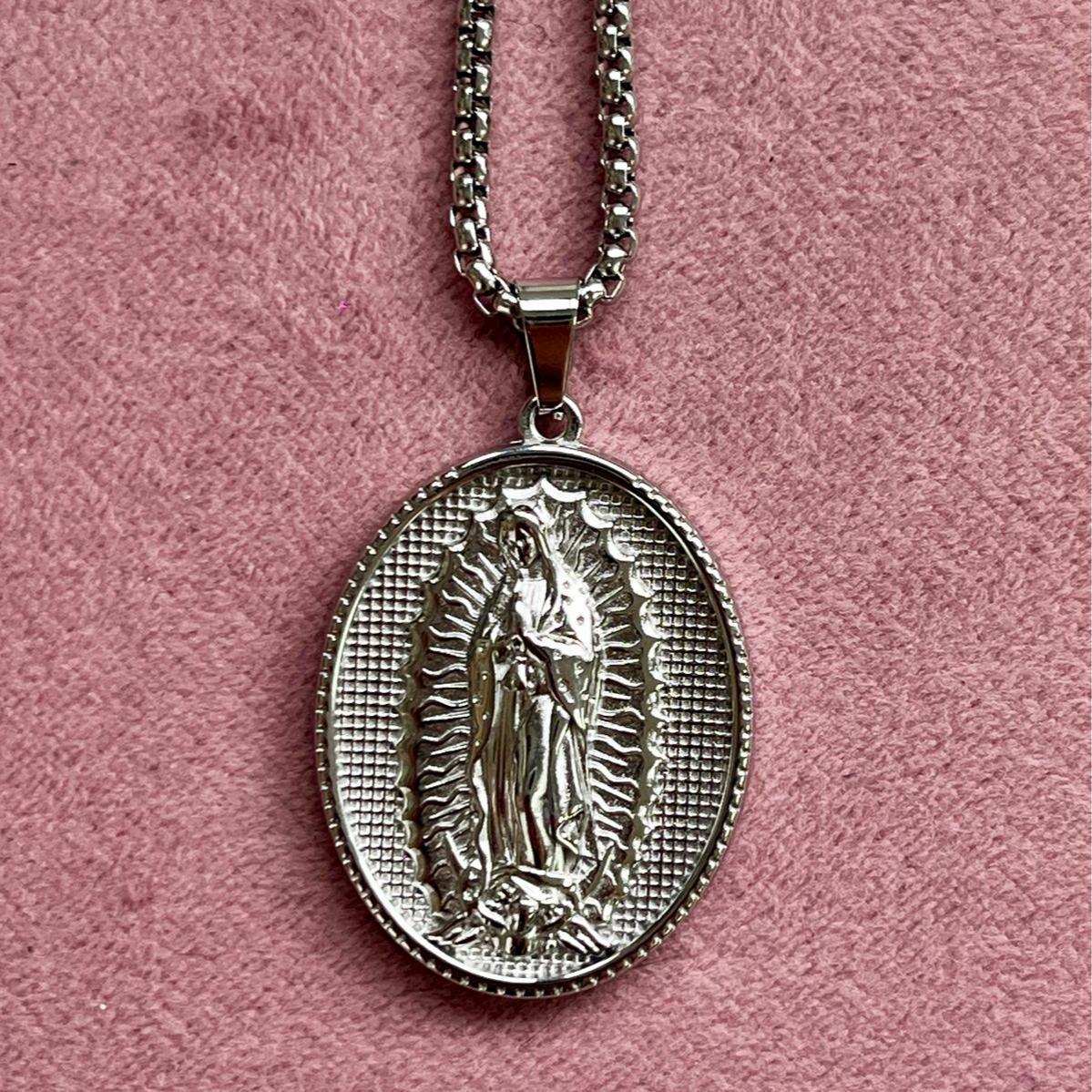 Medallón Virgen de Guadalupe - Acero Inoxidable