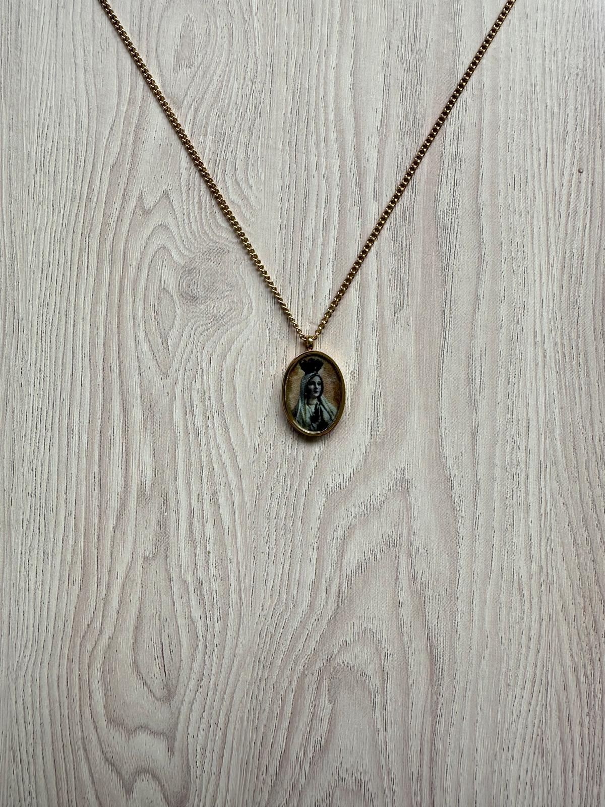 Medalla de la Milagrosa Dorado y a Color  - Acero Inoxidable