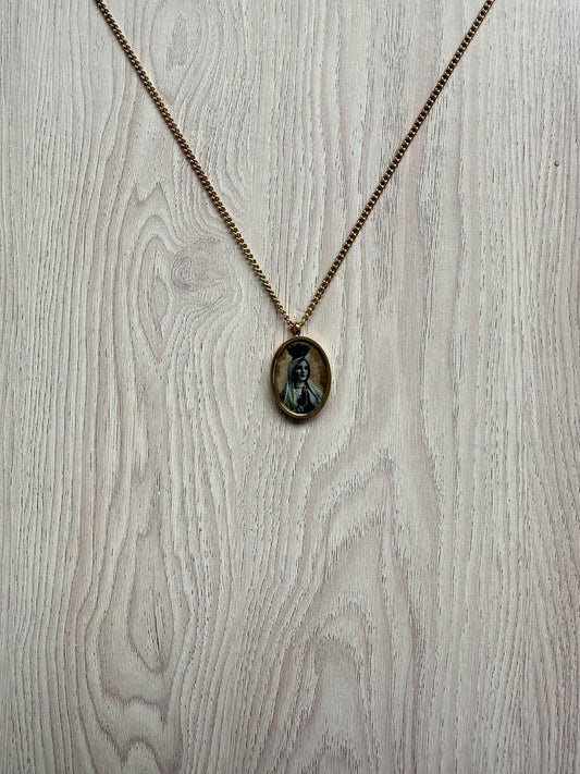 Medalla de la Milagrosa Dorado y a Color  - Acero Inoxidable