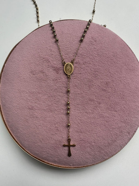 Rosario Virgen María - Acero Inoxidable