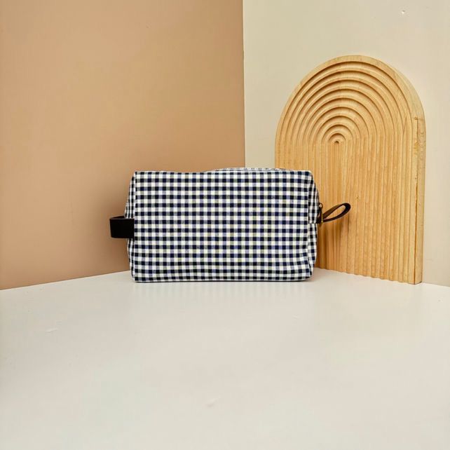 Neceser Vichy Unisex - De Lona y Piel - Personalizable