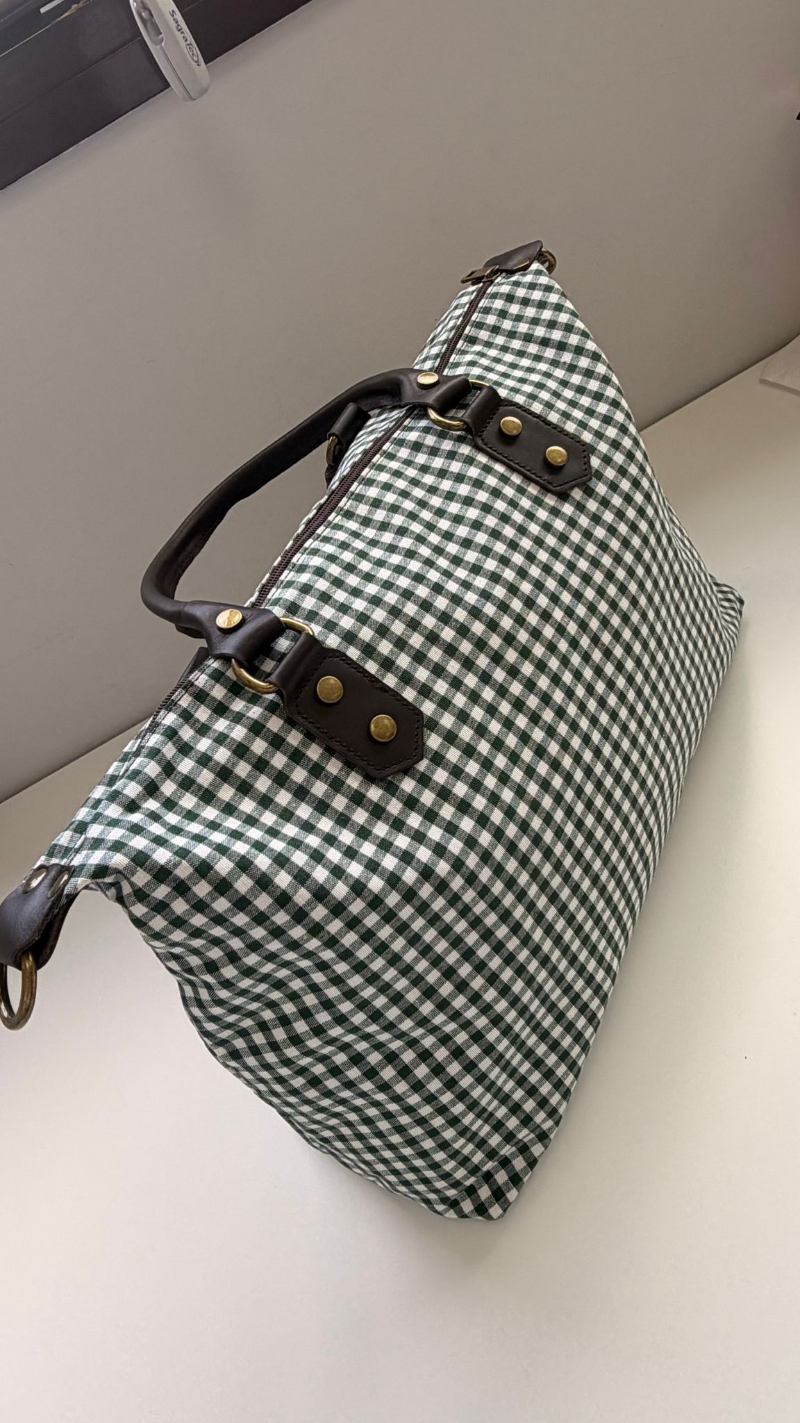 Bolso de Viaje Vichy Unisex - Piel y Lona