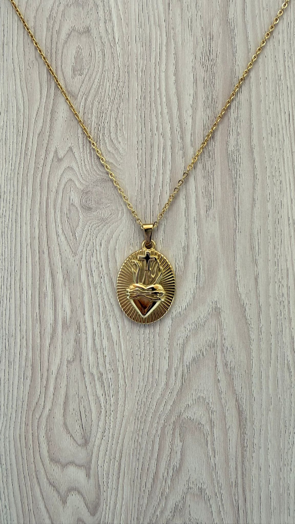 Medalla Corazón de Jesús - Acero Inoxidable