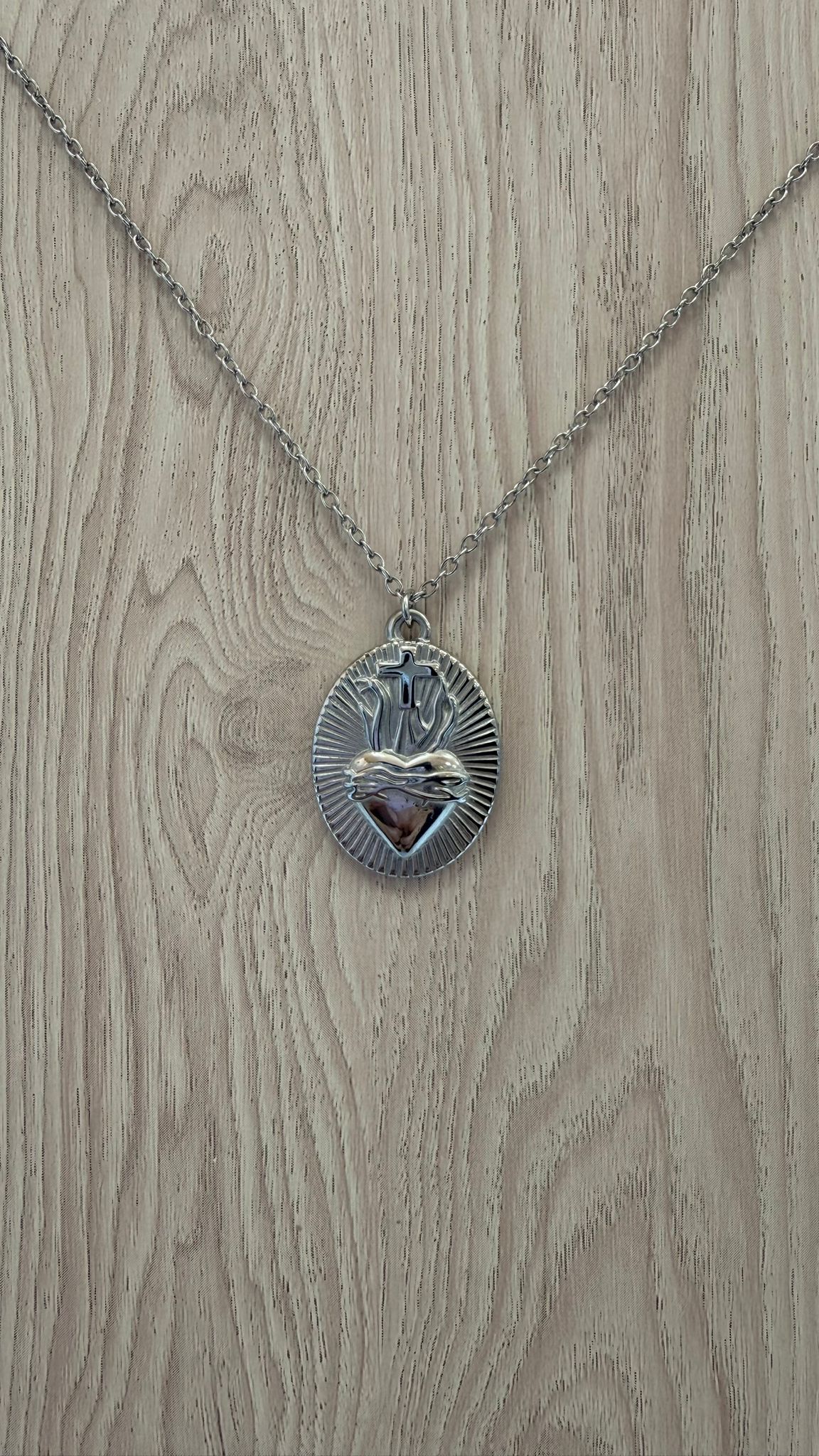 Medalla Corazón de Jesús - Acero Inoxidable