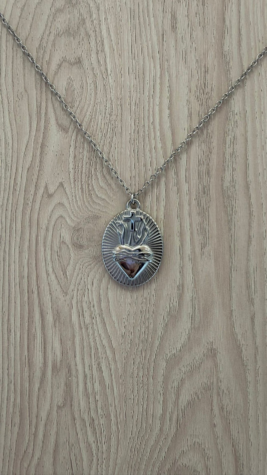 Medalla Corazón de Jesús - Acero Inoxidable