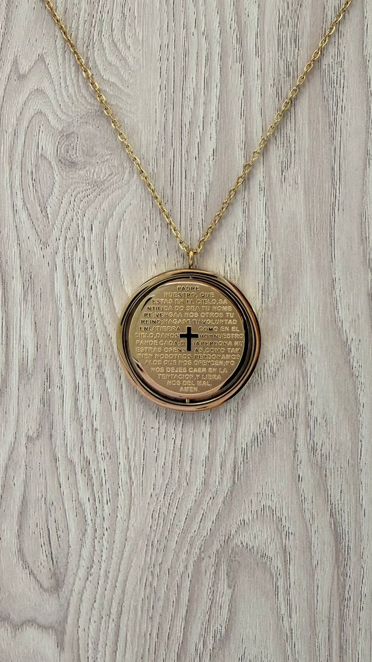 Medallón Padre Nuestro Giratorio - Ideal para la Ansiedad.