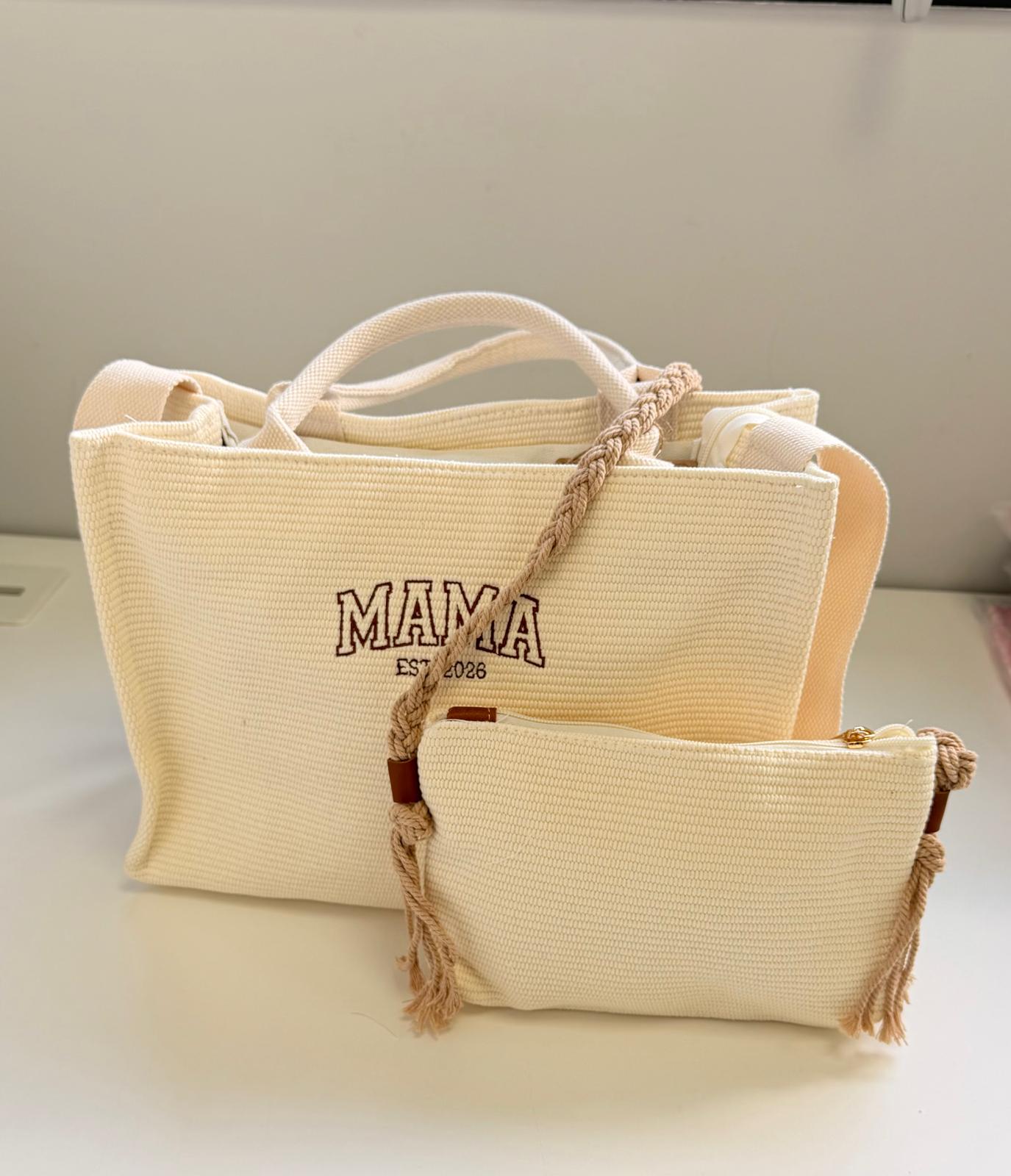 Bolso Mamá Personalizable Tejido con Neceser Incluido