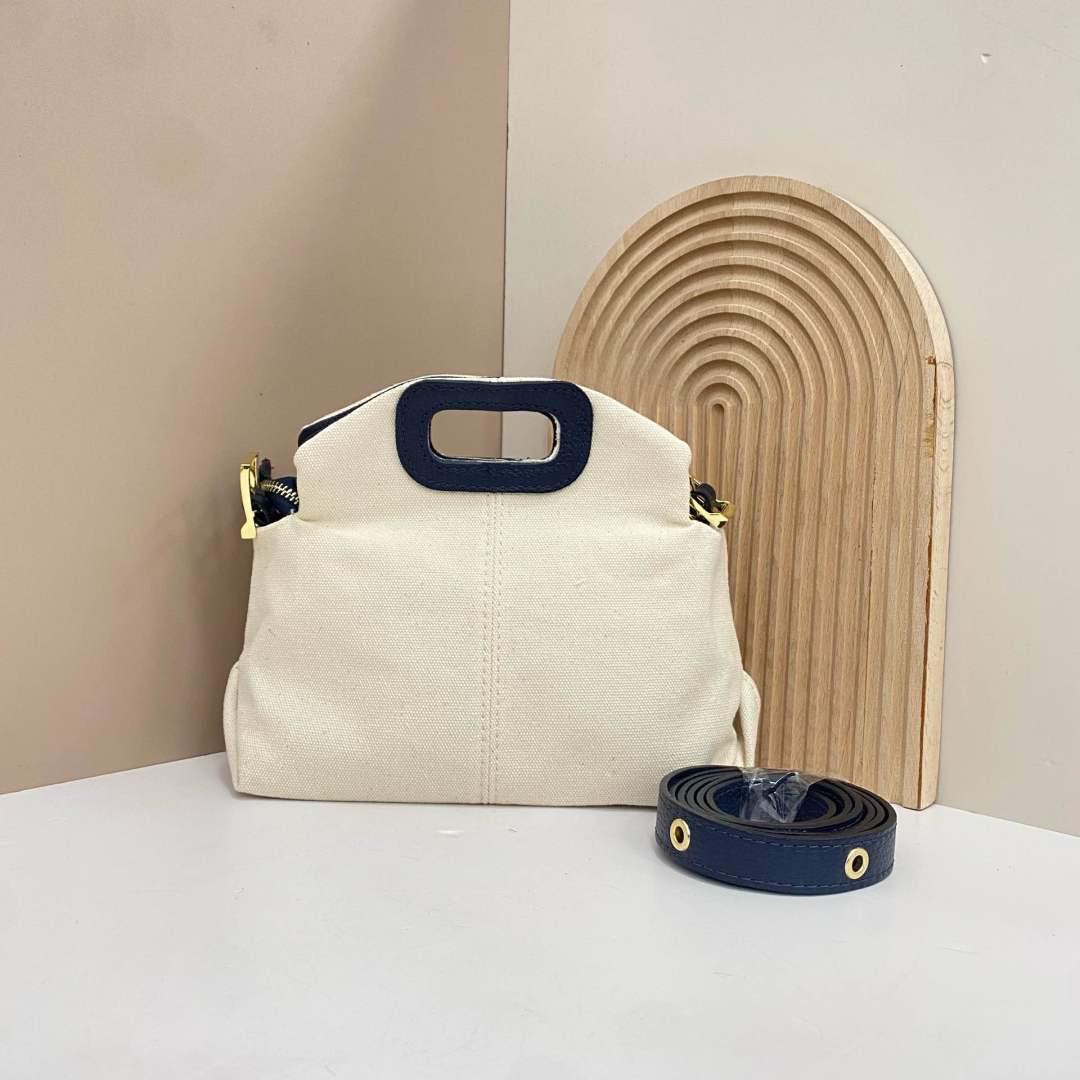 Bolso Bandolera Personalizable de Piel Auténctica y Tela - Pequeño (25cmx18cm)
