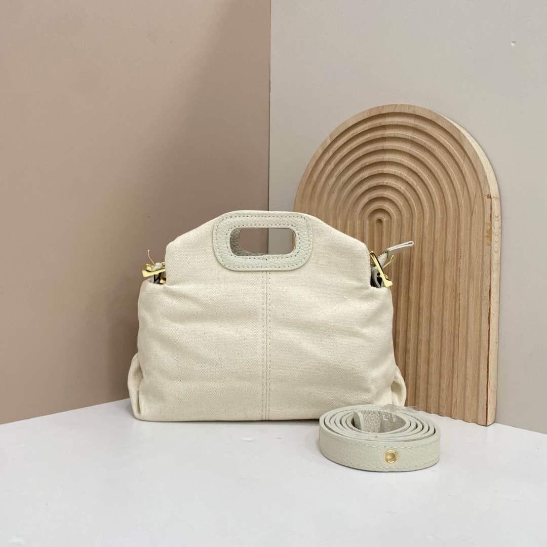 Bolso Bandolera Personalizable de Piel Auténctica y Tela - Pequeño (25cmx18cm)