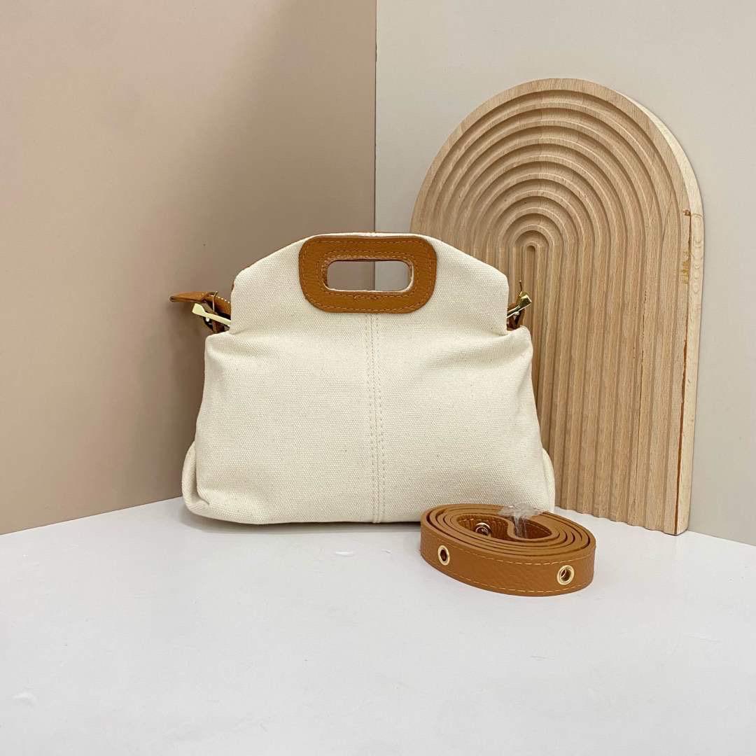 Bolso Bandolera Personalizable de Piel Auténctica y Tela - Pequeño (25cmx18cm)