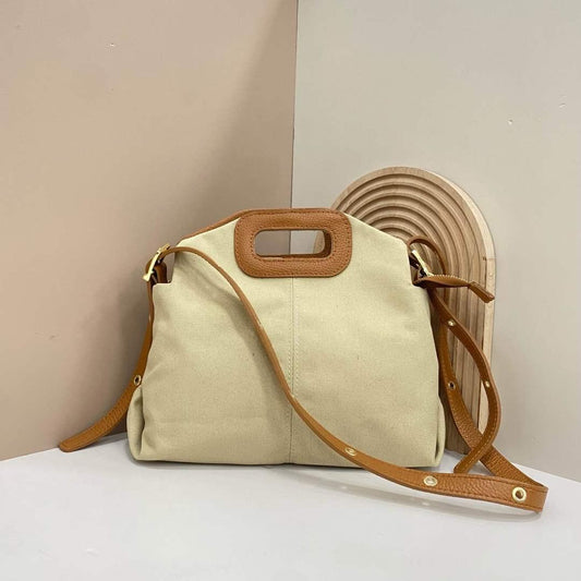 Bolso Bandolera Personalizable de Piel Auténctica y Tela - Grande (32cmx24cm)