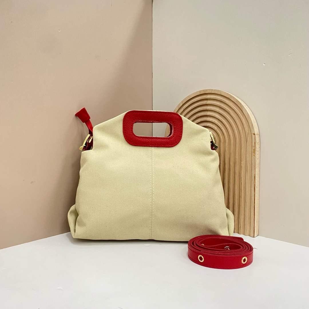 Bolso Bandolera Personalizable de Piel Auténctica y Tela - Grande (32cmx24cm)