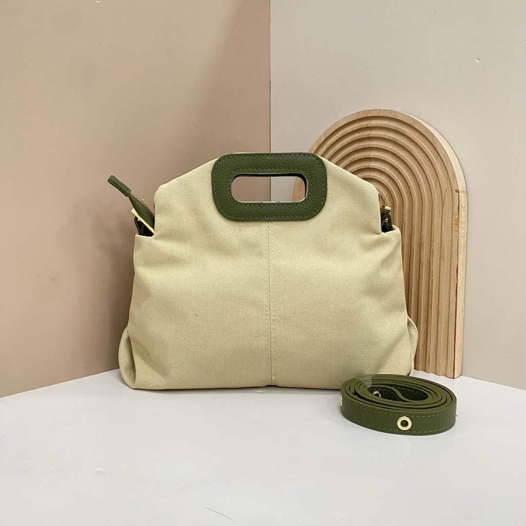 Bolso Bandolera Personalizable de Piel Auténctica y Tela - Grande (32cmx24cm)