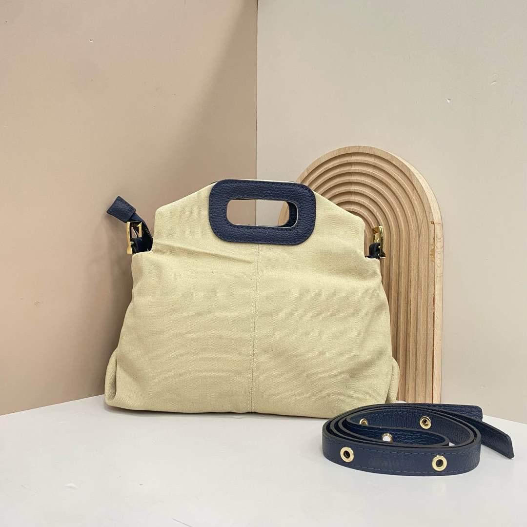 Bolso Bandolera Personalizable de Piel Auténctica y Tela - Grande (32cmx24cm)
