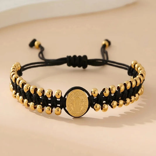 Pulsera de Protección San Benito Unisex en Acero Inoxidable