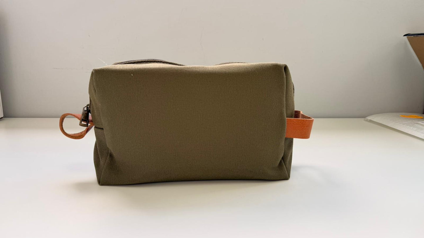 Neceser Personalizado de Tela y Piel auténtica - Unisex