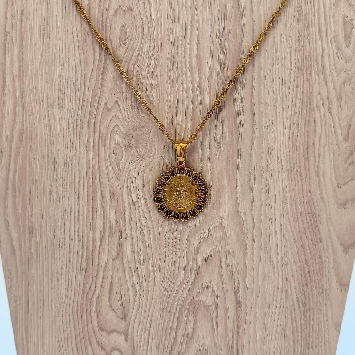 Medalla Virgen del Rocío con Marco tipo Floral