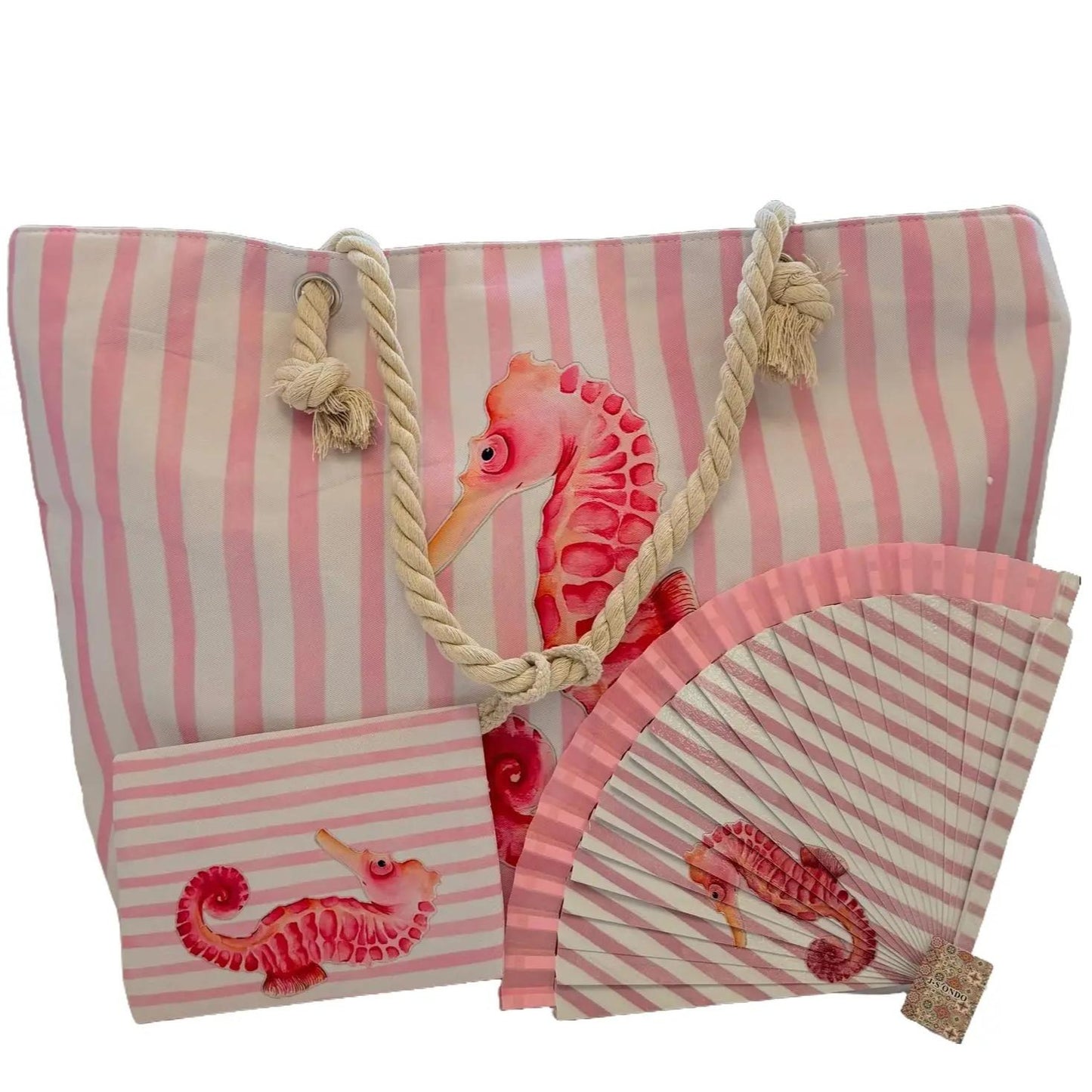 Conjunto Océano - Bolso y Abanico en Varios Diseños - Ideal Para Verano