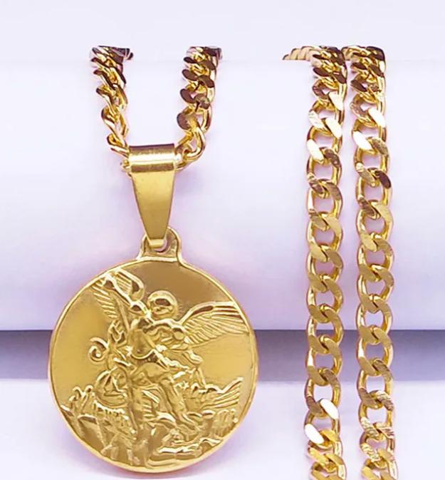 Collar Arcángel San Miguel En 2 Colores