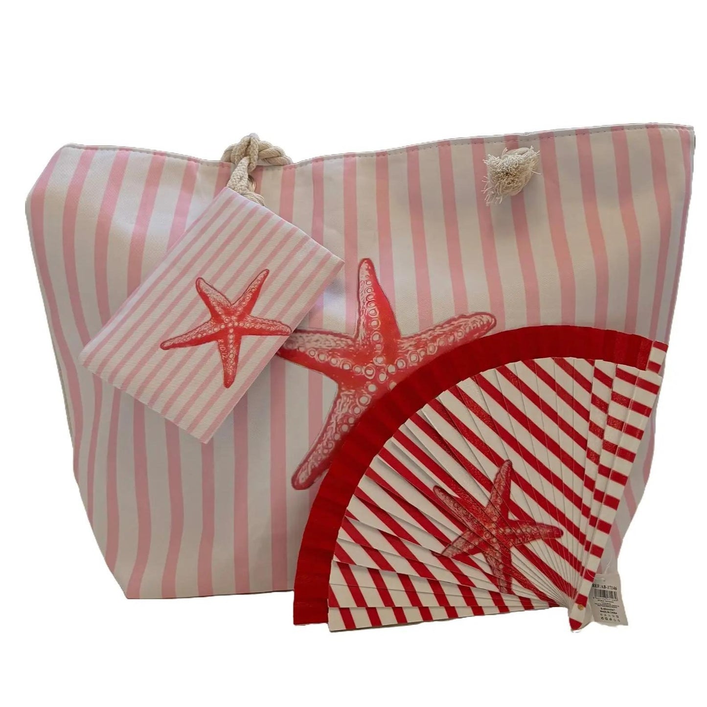 Conjunto Océano - Bolso y Abanico en Varios Diseños - Ideal Para Verano