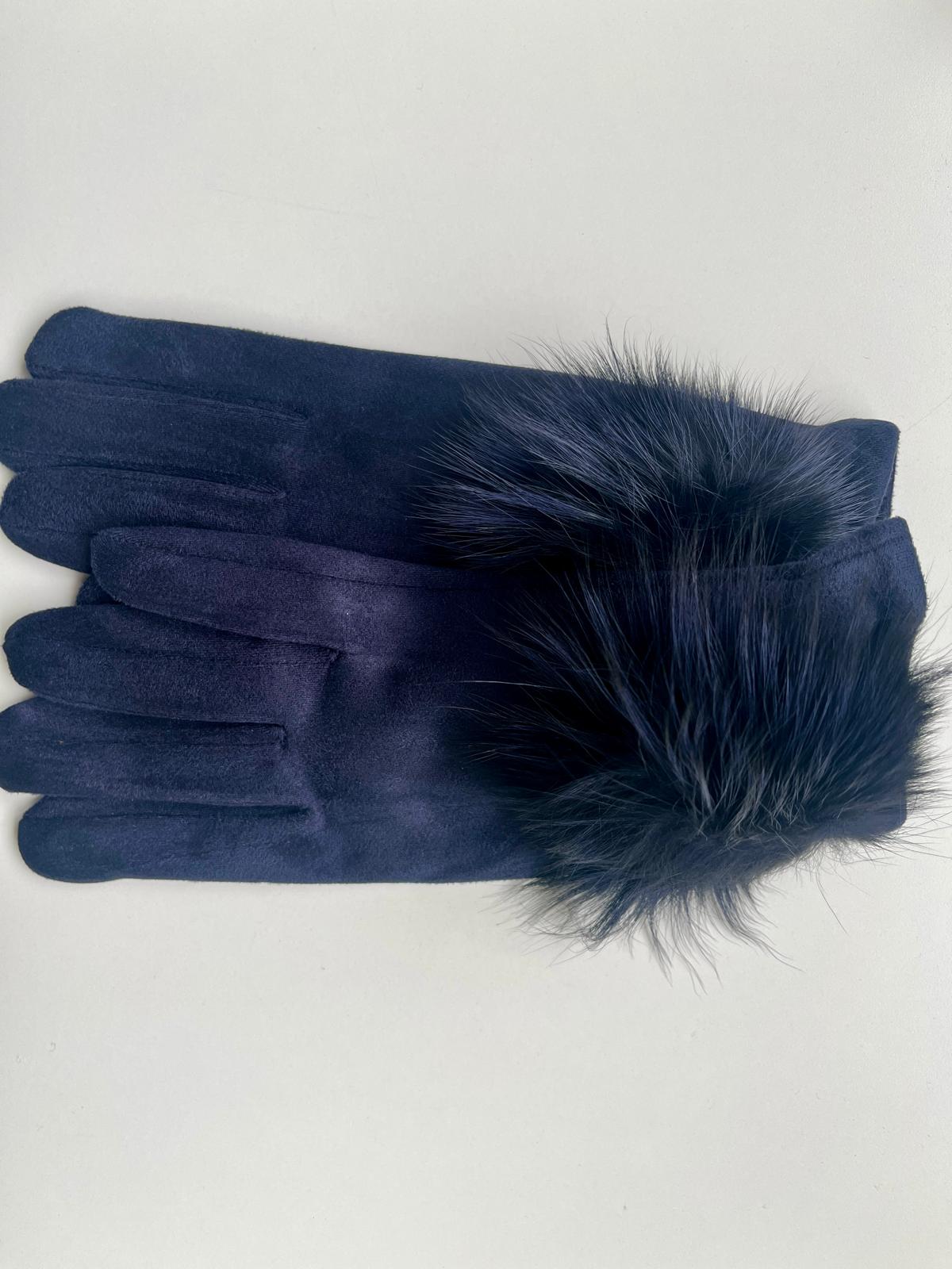Guantes Mujer Piel Vuelta con Detalle de Piel Natural y Cierre de Pelo Suave para Estilo Elegante